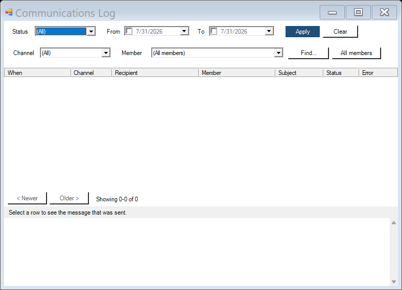 Membership Pro communications log