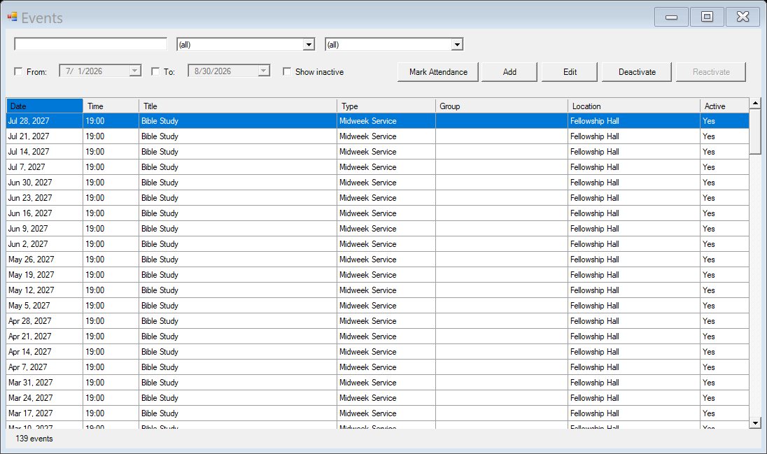 Membership Pro events and attendance